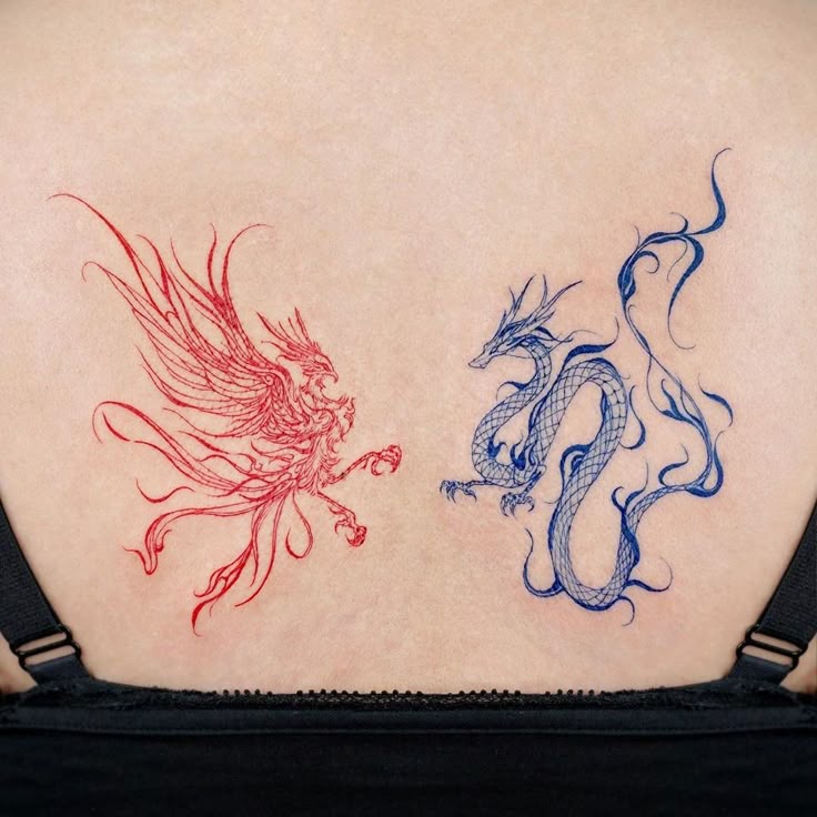 phoenix and dragon tattoo design from Pinterest