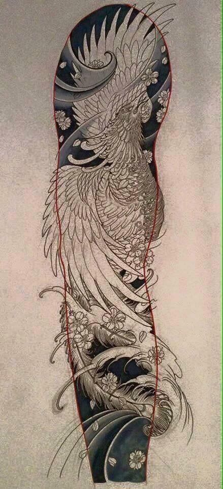 phoenix sleeve tattoo from pinterest