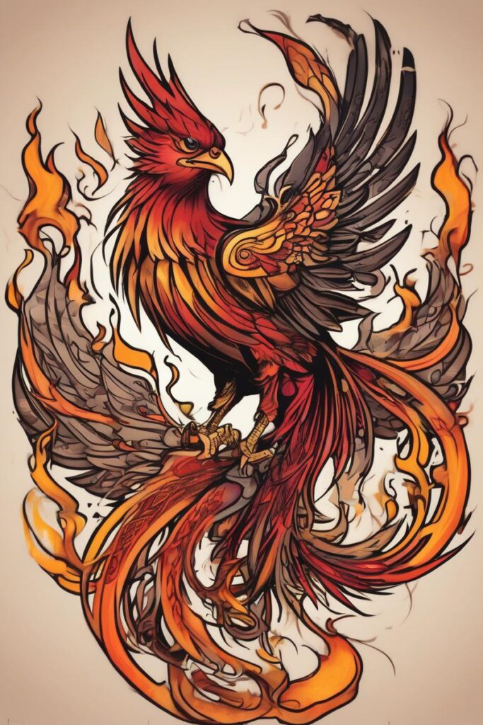 myth phoenix rising from the ashes10traditionalstyle AI Ink All myth phoenix rising from the ashes designed featuring traditional style tattoo