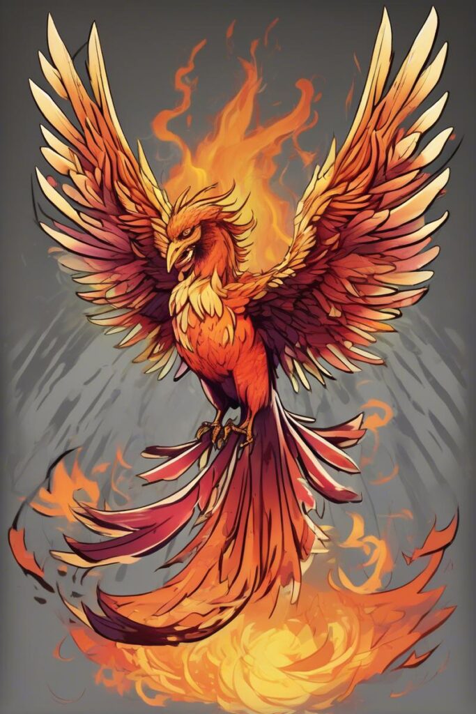 myth phoenix rising from the ashes4animestyle AI Ink All myth phoenix rising from the ashes designed featuring anime style tattoo