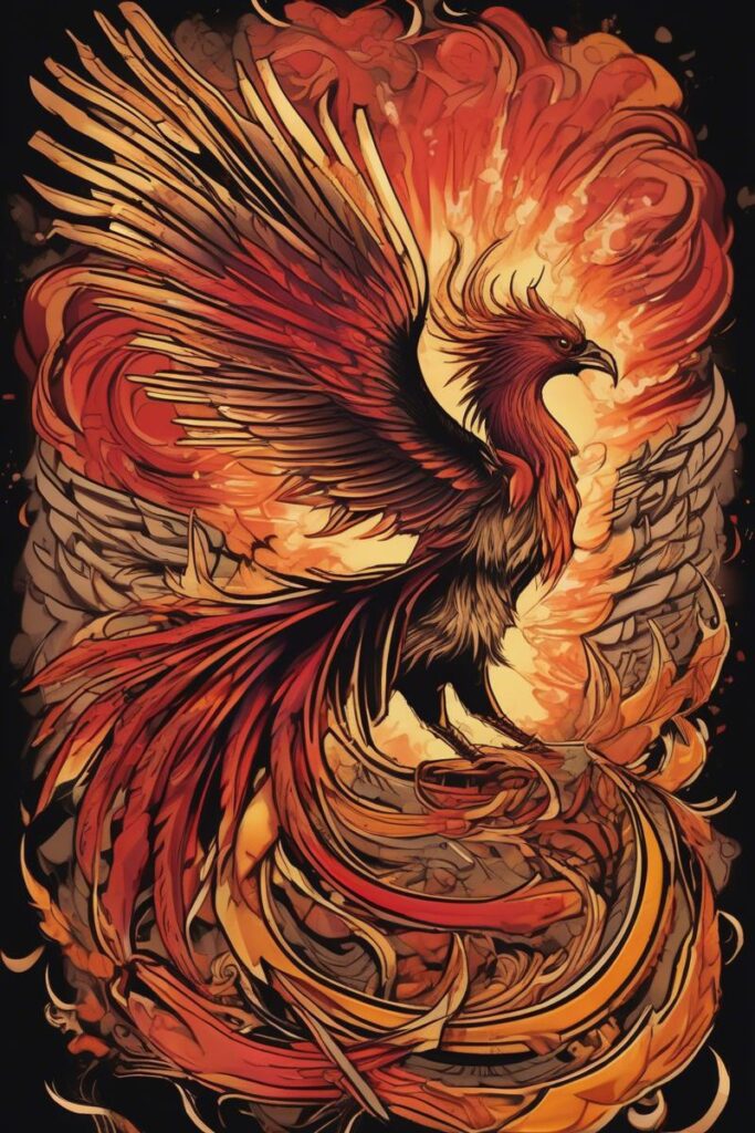 myth phoenix rising from the ashes6traditionalstyle AI Ink All myth phoenix rising from the ashes designed featuring traditional style tattoo