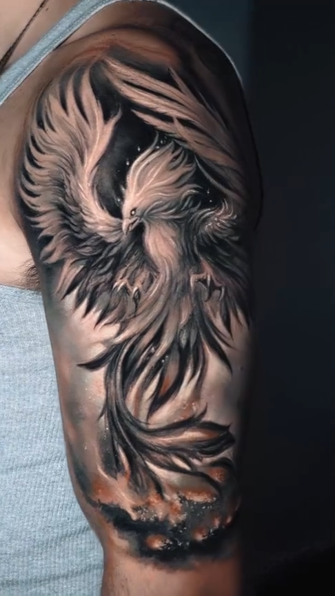 phoenix tattoo by darwin enriquez